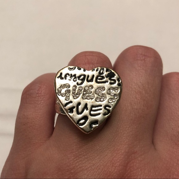 Guess Graffiti Heart Ring - Picture 1 of 4